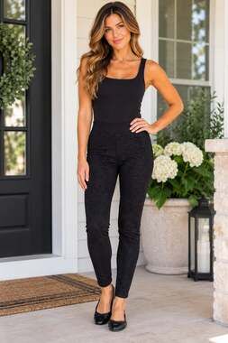 Express Black Floral Lace High Rise Skinny Pants XS